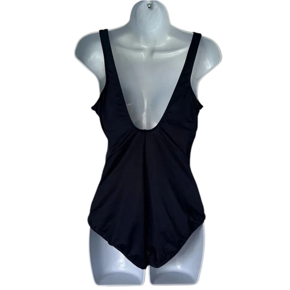Miraclesuit Layered Escape one piece swimsuit navy red white stripe slimming 12 - Picture 4 of 12